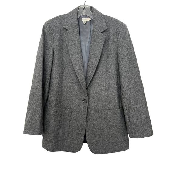 J. Crew Gray Wool Oversize Blazer Sz 8 - Picture 1 of 4